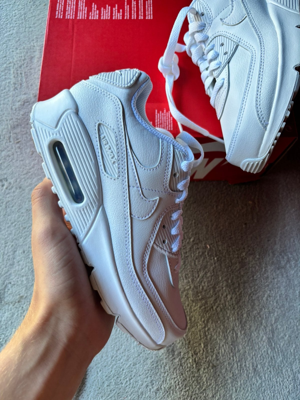Nike air max 90 triple white - maat 35,5 - nieuw, J, Jongen of Meisje, Schoenen, Nieuw