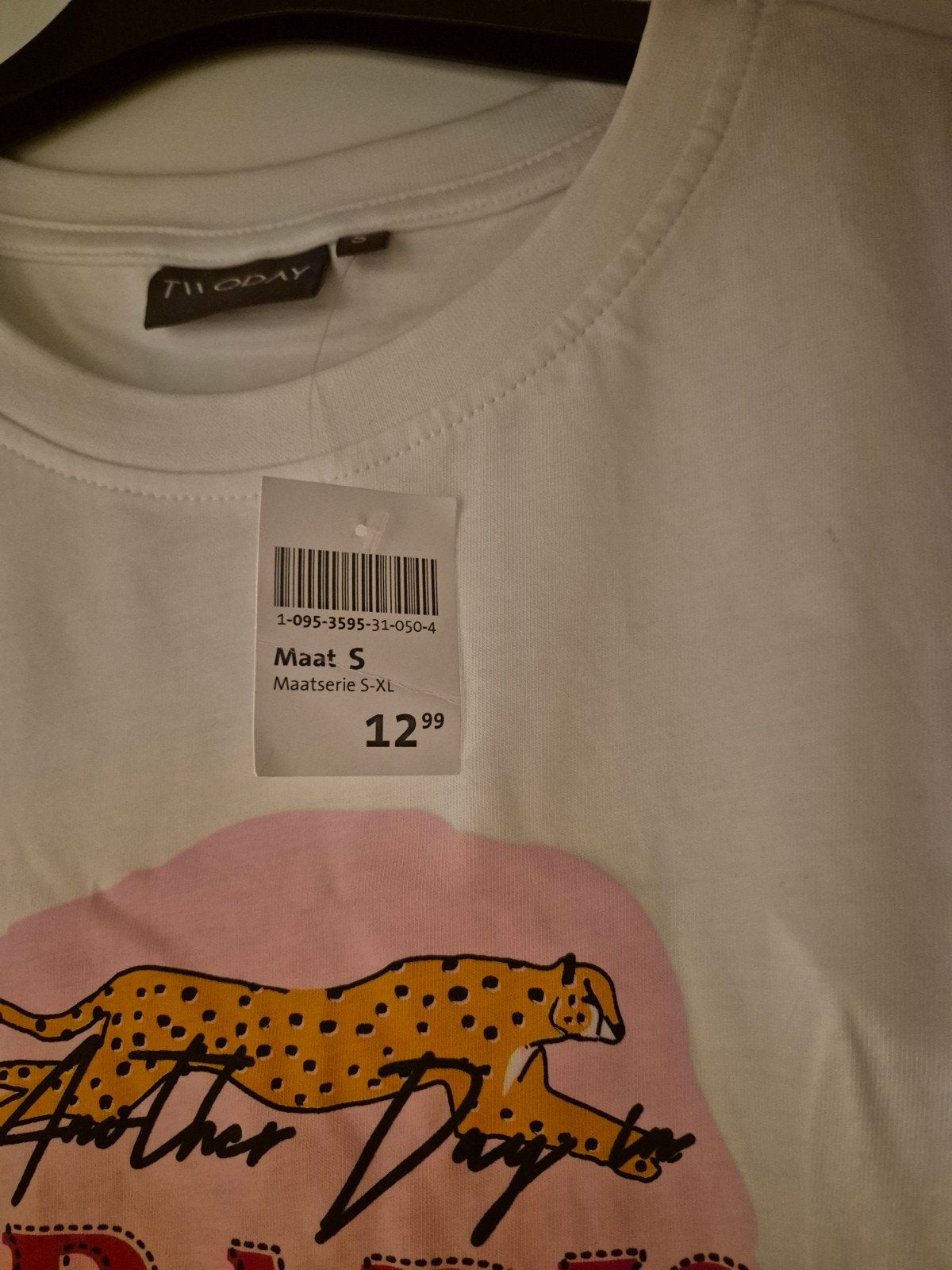 Foto 3 van Wit T-shirt met luipaardprint - Twooday - Maat S