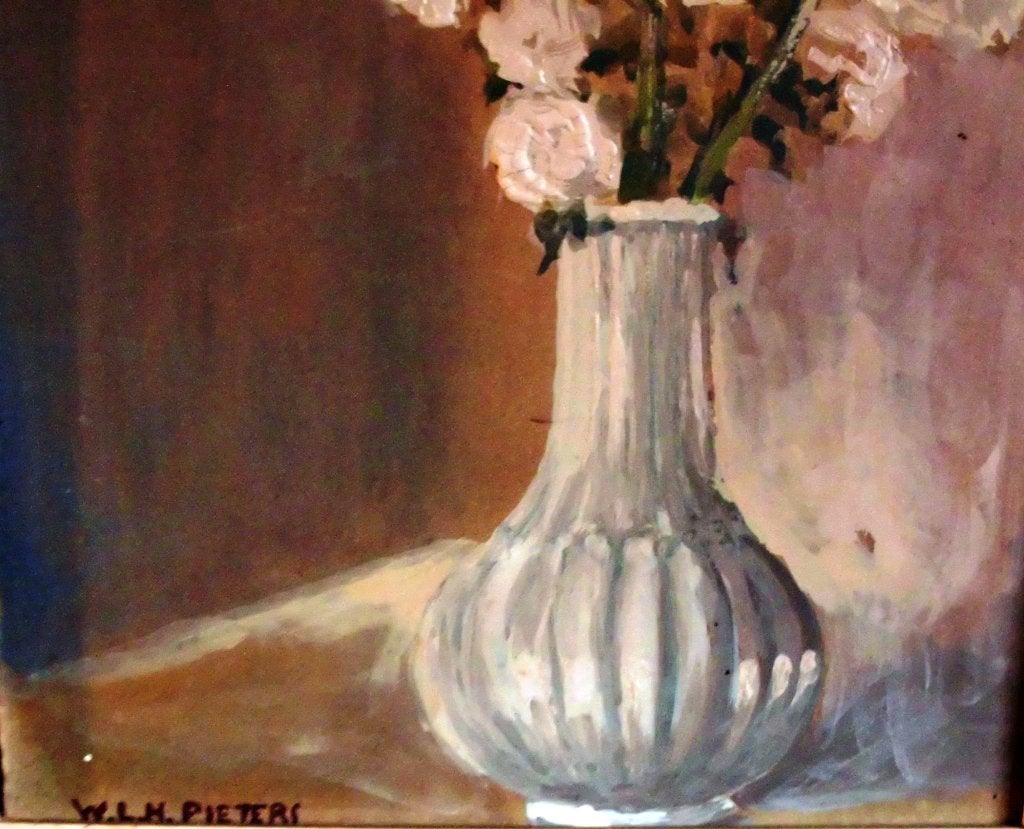 W,J,H, Pieters  1901 - 1985 ., Paneel, Stilleven, Impressionistisch, Ophalen of Verzenden