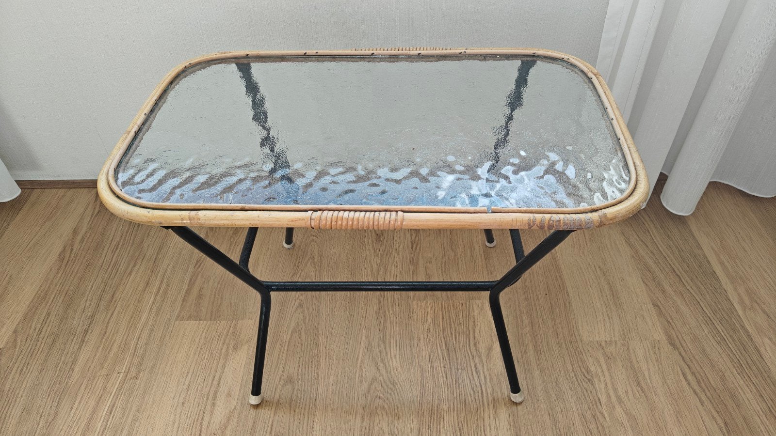 vintage tafeltje, Minder dan 55 cm, Vintage, Glas, Rechthoekig