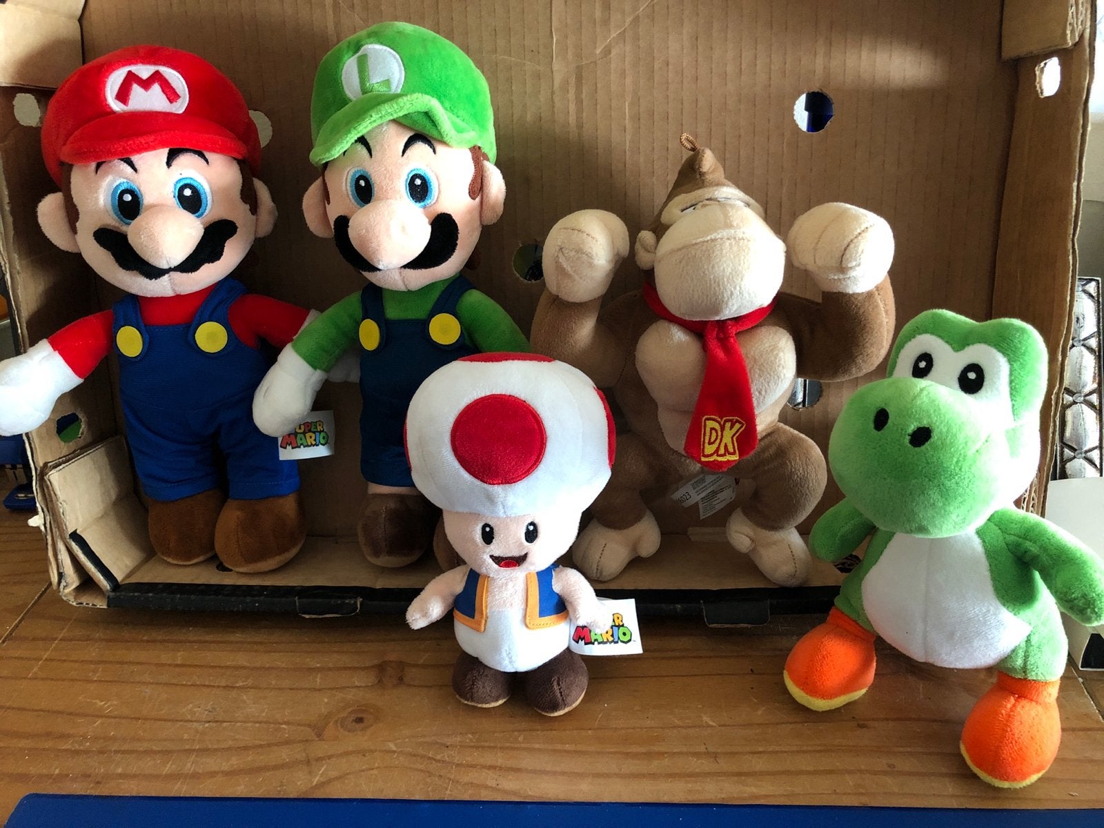 Super Mario knuffels - Mario, Luigi, Donkey Kong, Toad, Yosh, Gebruikt, Overige typen, Ophalen of Verzenden, Met label