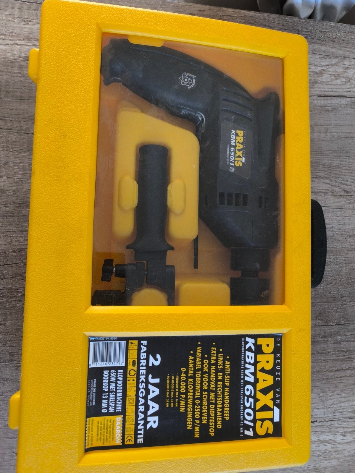 Praxis KBM 650/1 Klopboormachine - Zo goed als nieuw, Doe-het-zelf en Verbouw, Boormachine, 600 watt of meer, Ophalen of Verzenden