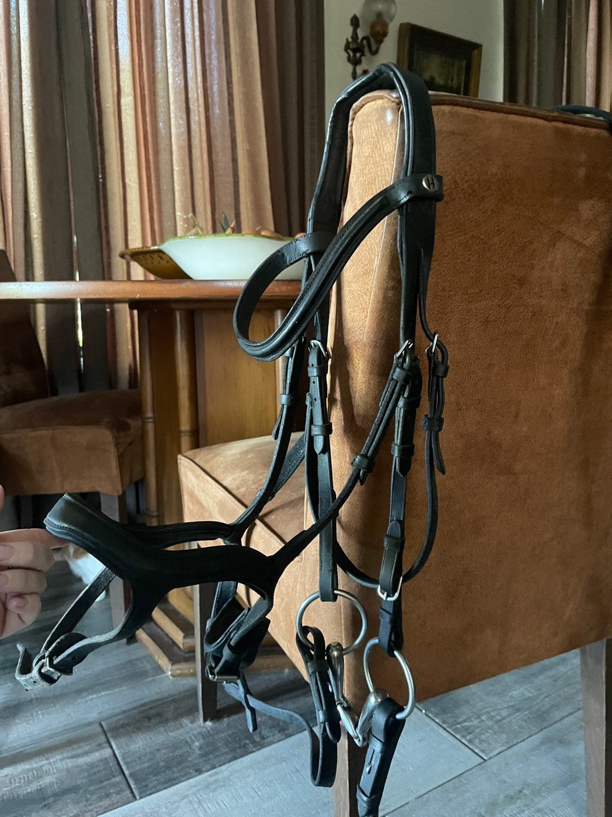Zwart leren hoofdstel maat cob, Dieren en Toebehoren, Hoofdstel, Harry's Horse, Ophalen of Verzenden, Cob
