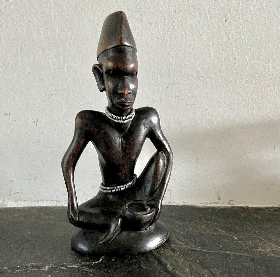 Afrikaans beeld van een man, Antiek en Kunst, Ophalen of Verzenden