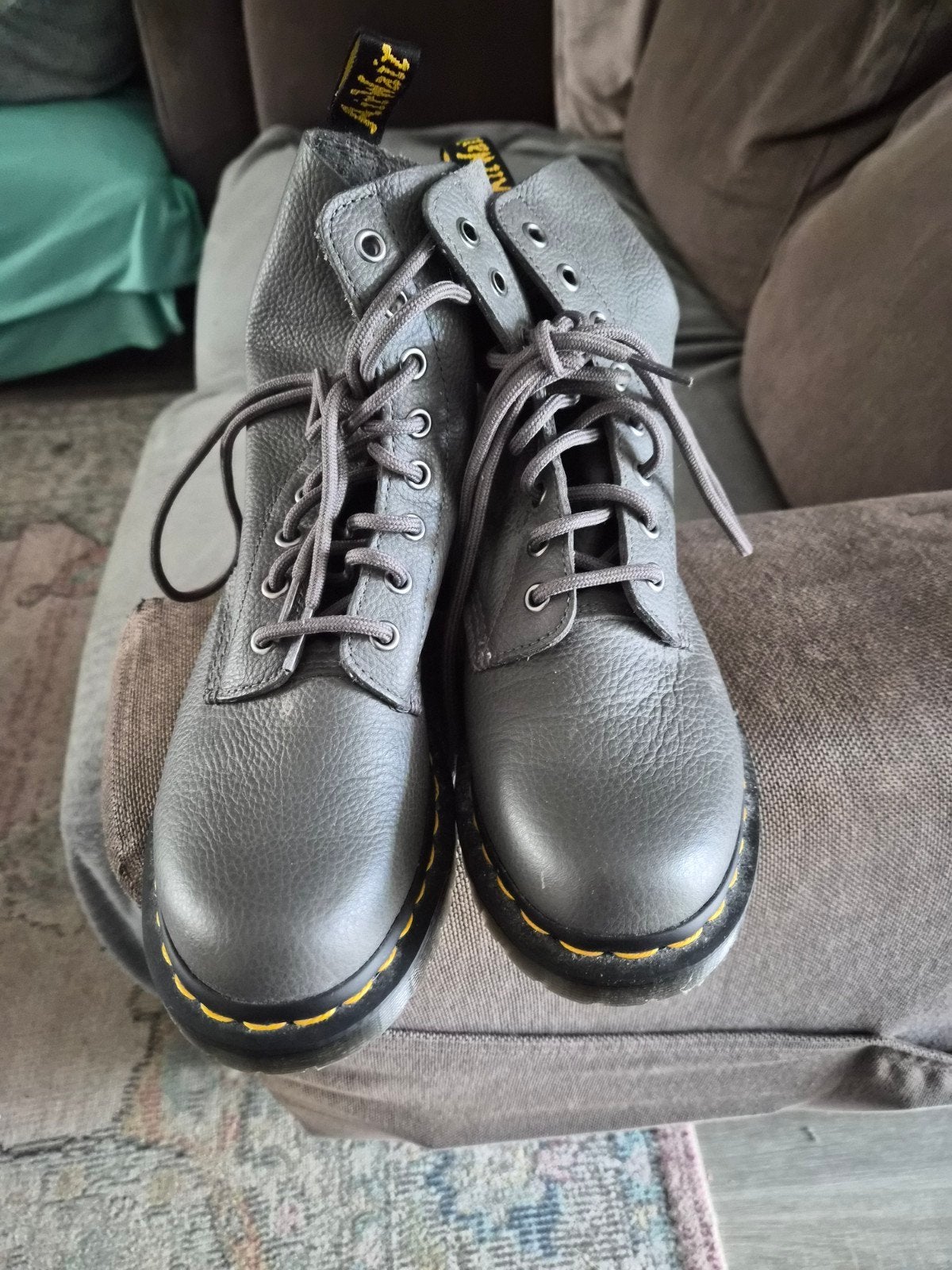 Dr. Martens 1460 Pascal Virginia Laarzen - Grijs, Ophalen, Lage of Enkellaarzen, Grijs, Dr. Martens