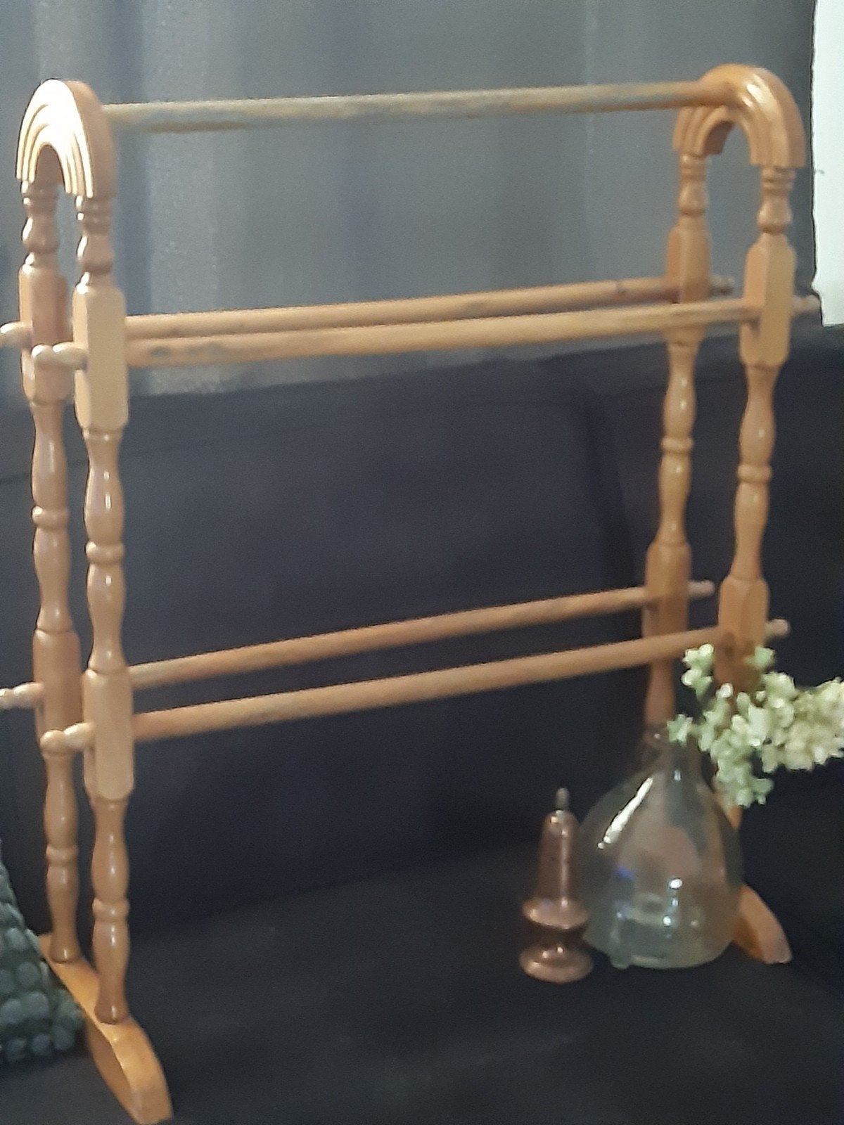Houten handdoekrek kledingrek,staander sleets,stoer brocante, Ophalen