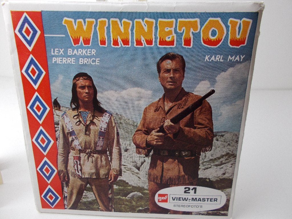 1965 Viewmaster Reels 3 x WINNETOU + Nederlandstalig BOEKJE!, Ophalen of Verzenden, Zo goed als nieuw