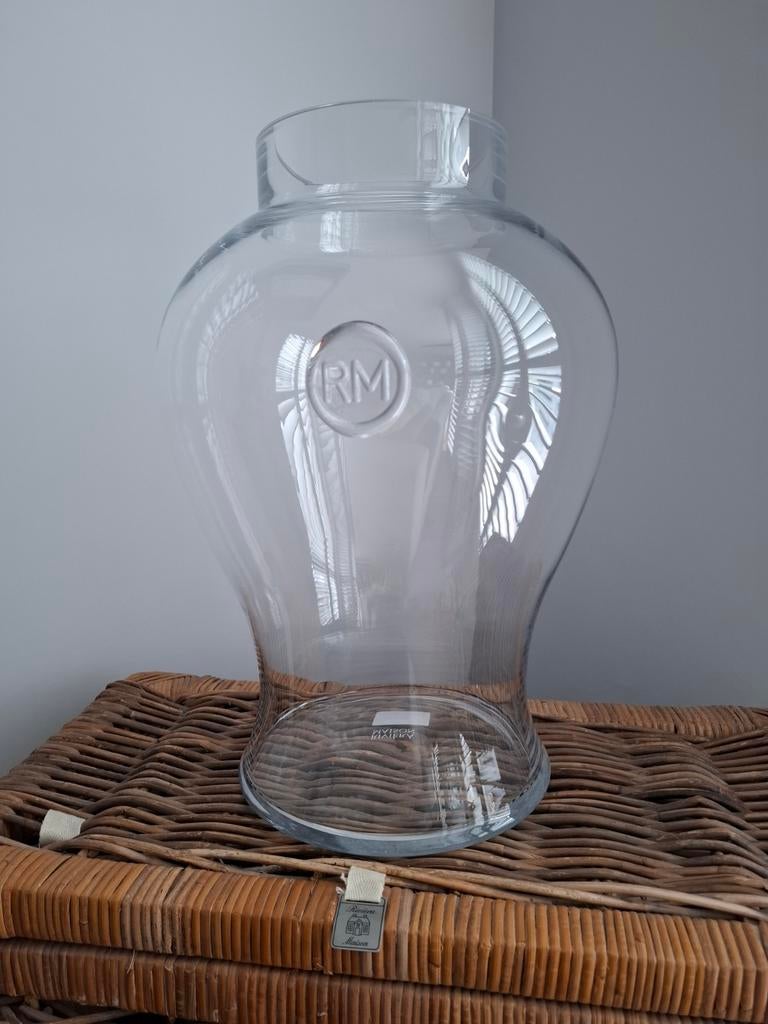 Riviera Maison - grote glazen vaas Aphrodite - als nieuw!, Ophalen, Zo goed als nieuw, Overige kleuren, Glas