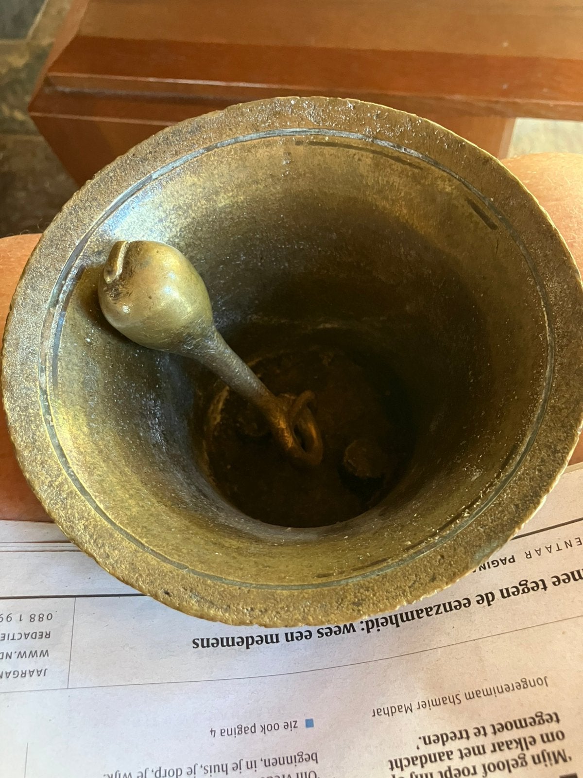 Geel koperen scheepsbel., Ophalen of Verzenden, Brons