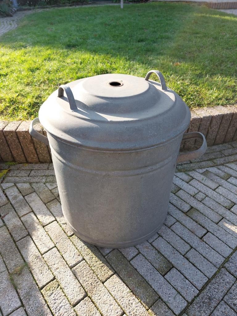 Zinken weckketel met deksel en thermometer, Antiek en Kunst, Ophalen