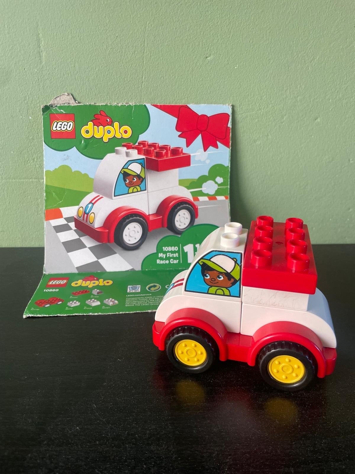Duplo setje racewagen 10860, compleet, Gebruikt, Overige thema's, Ophalen of Verzenden, Compleet