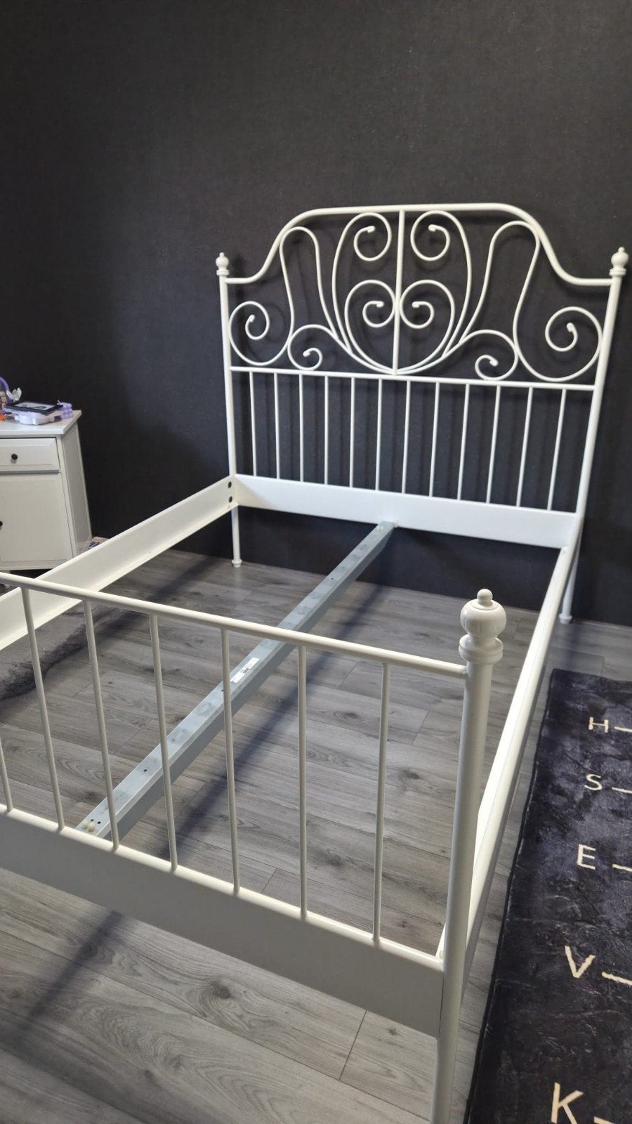 IKEA LEIRVIK Tweepersoonsbed Wit 140x200 cm, Ophalen, Wit, Romantisch, Tweepersoons