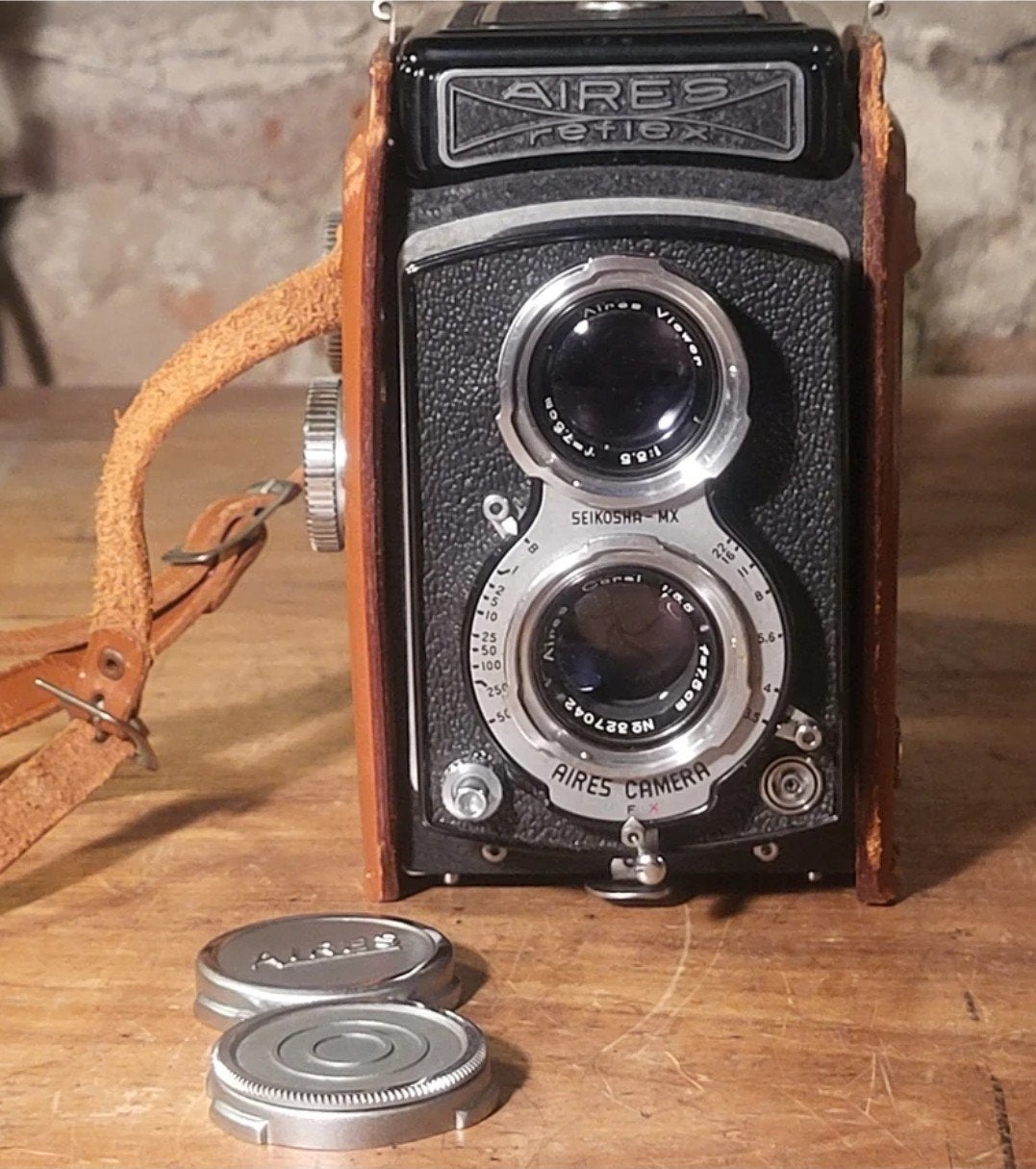 Airesflex TLR 6x6 Camera met Coral 75mm f/3.5 lens, Ophalen of Verzenden, Compact, Overige Merken