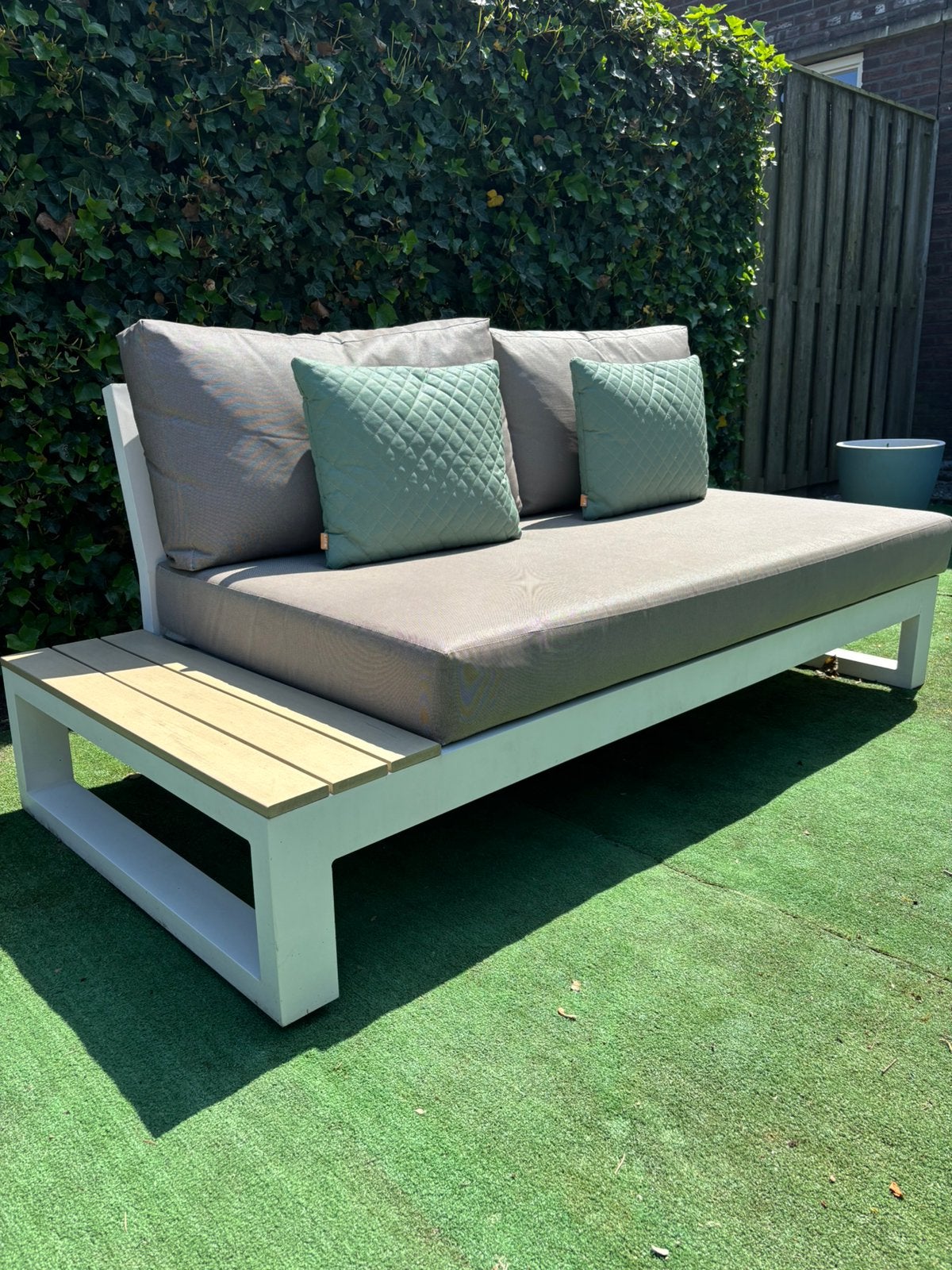 LIFE outdoor living lounge bank met all weather kussens, Ophalen, Gebruikt, 3 zitplaatsen, Aluminium
