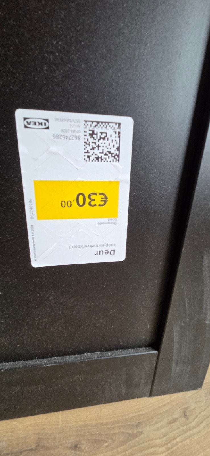 IKEA pax deur Flisberget deur, antraciet/zwart, 50x229 cm, Huis en Inrichting, Ophalen, 200 cm of meer, 50 tot 100 cm, Zo goed als nieuw