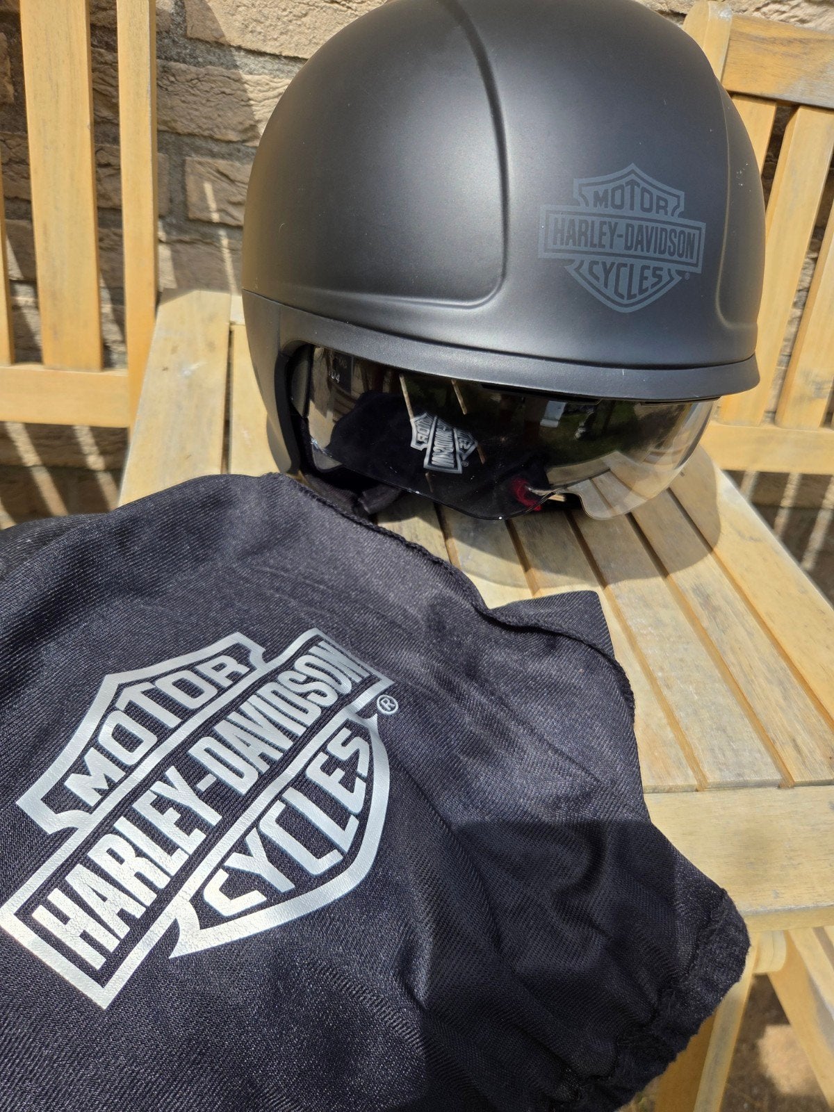 Harley-Davidson Delton Sun Shield helm, Motoren, Kleding | Motorhelmen, Ophalen of Verzenden, Tweedehands, Jethelm, Overige merken