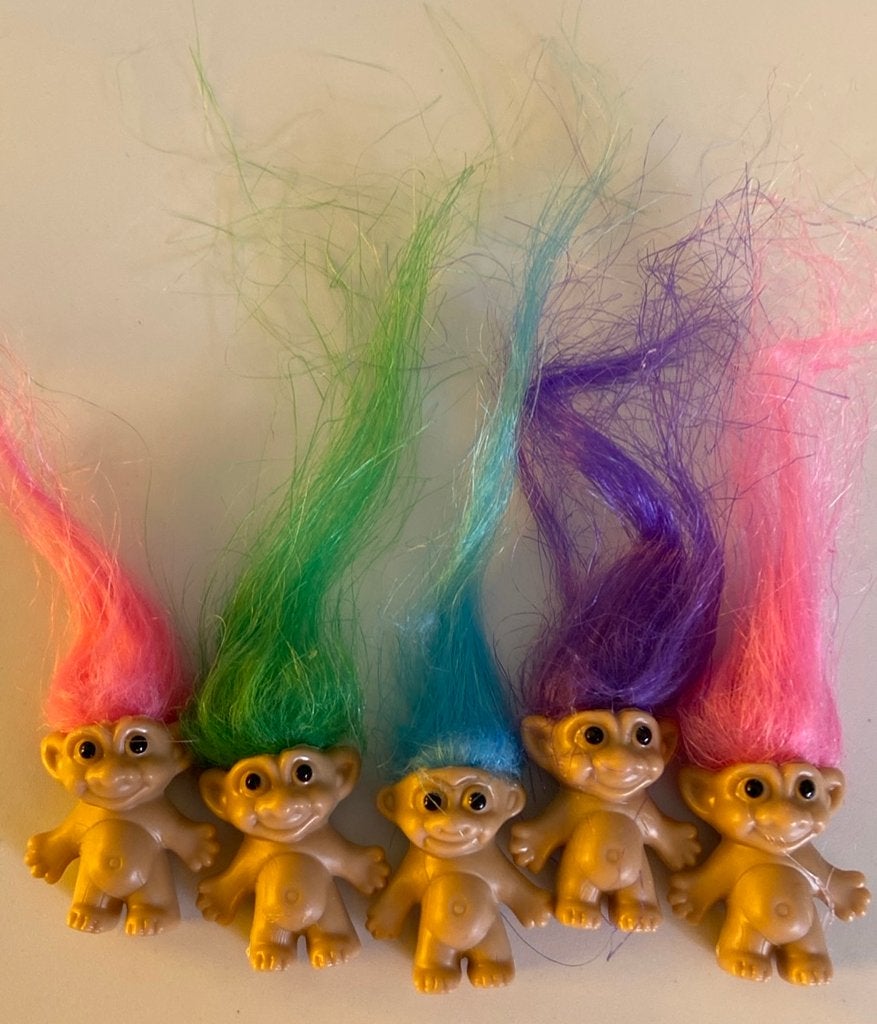 Trollen poppetjes vintage jaren '90 - 3 cm hoog., Verzamelen, Poppetjes en Figuurtjes, Ophalen of Verzenden, Nieuw