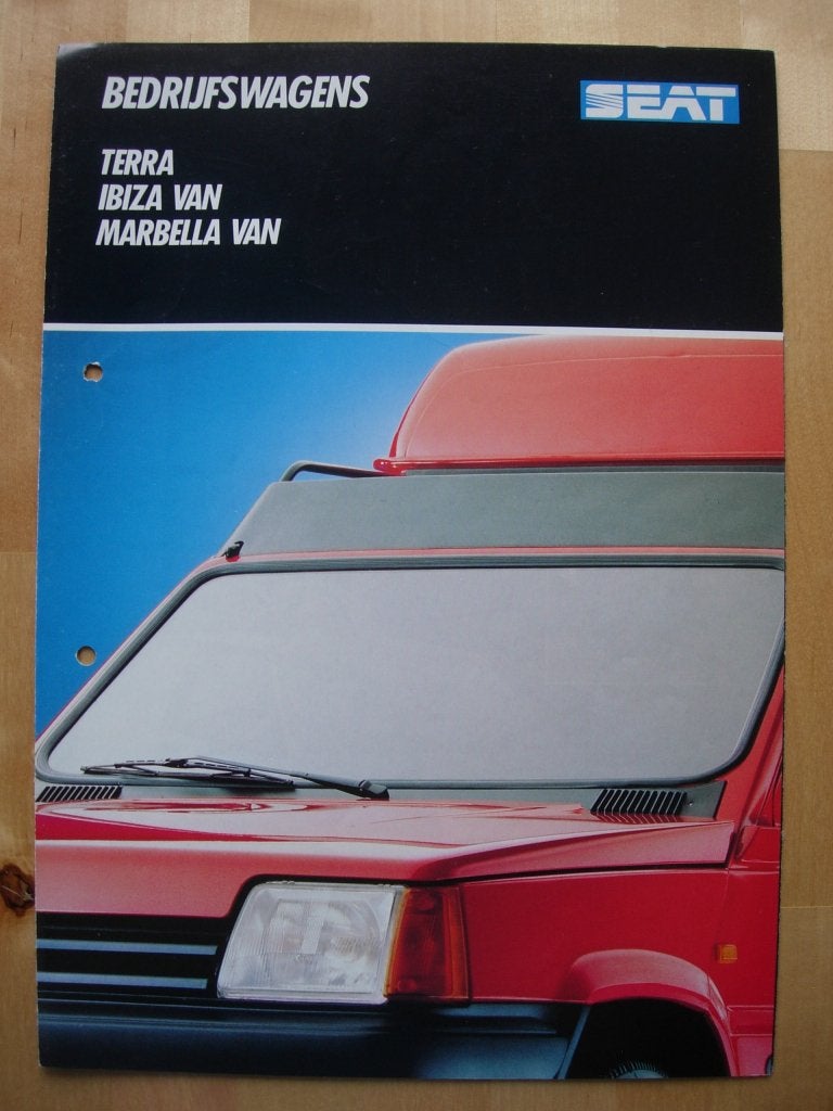 Seat Terra / Ibiza Van / Marbella Van Brochure 1990, Volkswagen, Ophalen of Verzenden, Zo goed als nieuw, Overige merken
