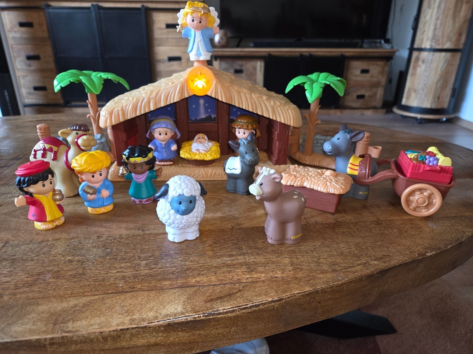 Zgan Little People Fisher price Kerststal 12 Figuren, Gebouw, Complete set, Zo goed als nieuw, Historisch