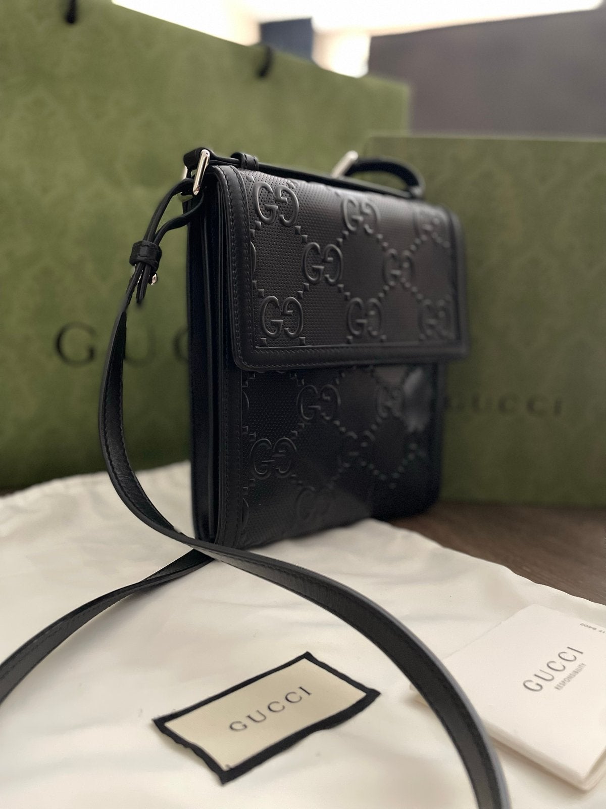 Gucci Messenger Bag - Zo goed als nieuw met aankoopbon, Ophalen of Verzenden, Zo goed als nieuw, Zwart, Schoudertasje