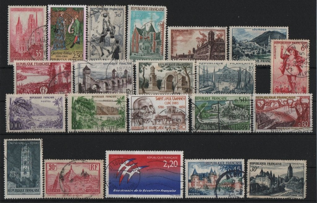 M43) postzegels FRANKRIJK, Verzenden, Gestempeld