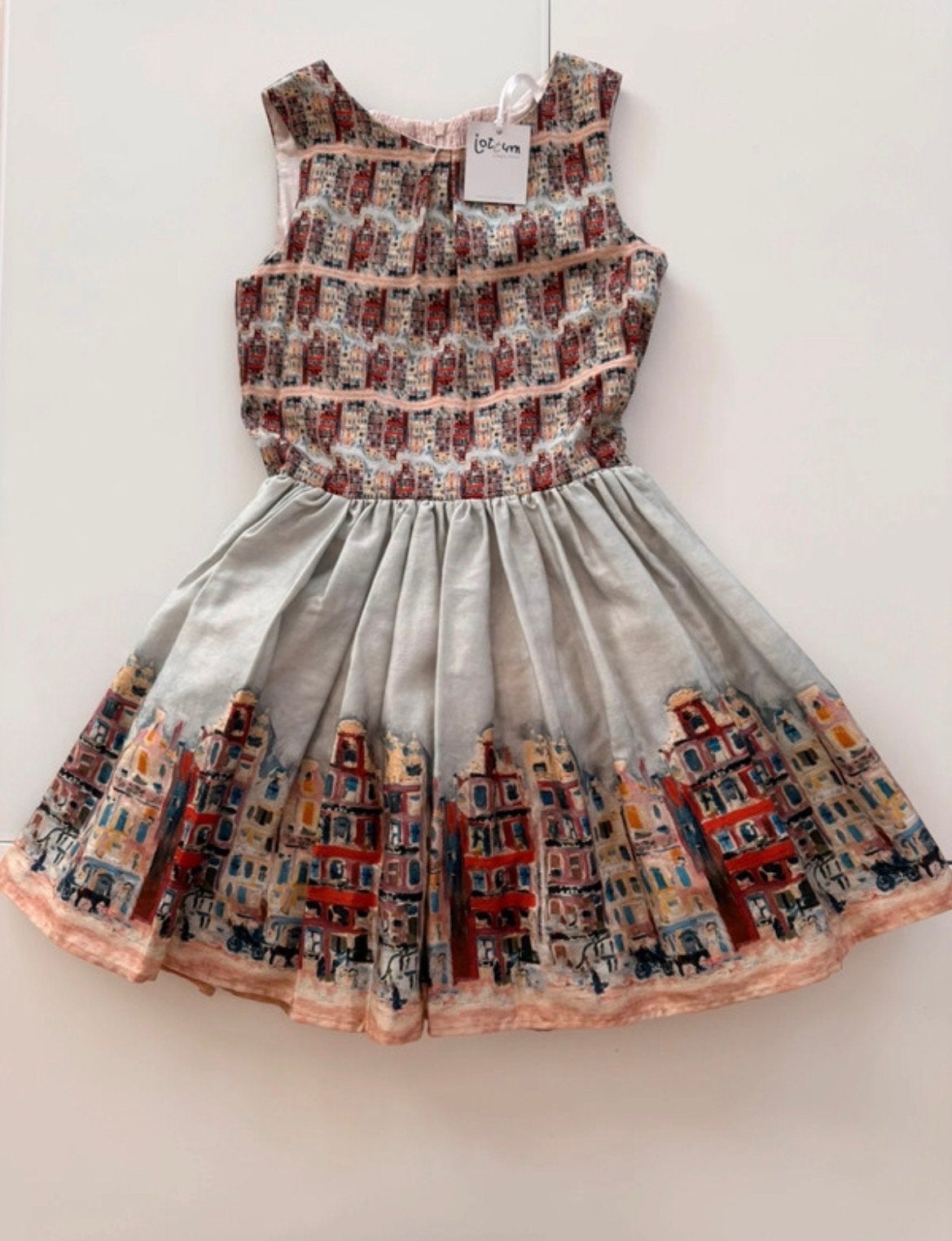 Jottum jurk 'Seville' met grachtenpandjes print, maat 146, Kinderen en Baby's, Verzenden, Nieuw, Meisje, Jurk of Rok