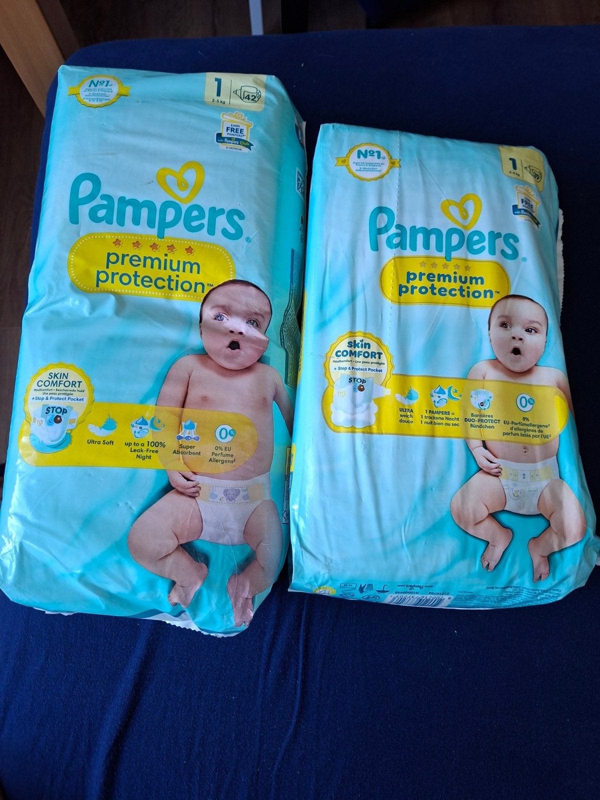 2x Pampers Premium Protection Maat 1 (2-5kg) Luiers, Ophalen of Verzenden, Nieuw