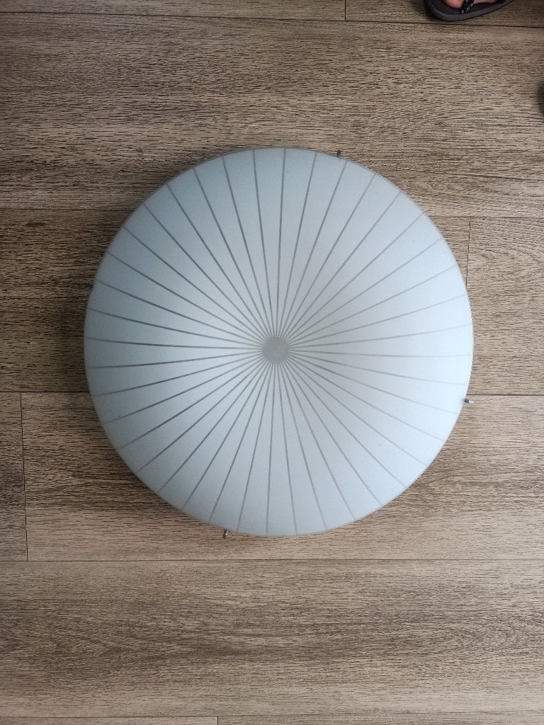 Ikea plafoniere Calypso ZGAN plafondlamp mat wit glas, Ophalen, Inclusief lichtbron, 50 cm, Vintage