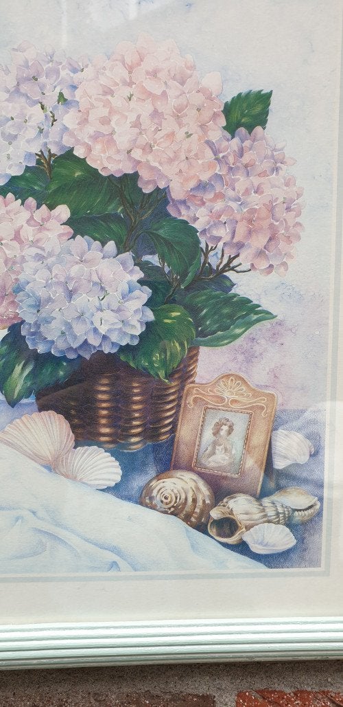 schilderij prent bloemen en schelpen, Ophalen of Verzenden, 'T Olde Gre-j, Info@toldegrej.nl, Endepoelstraat 20f Didam