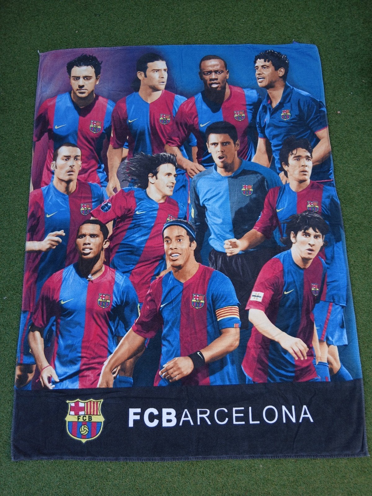 Fc Barcelona XXL Strandlaken Messi Ronaldinho Xavi Rijkaard, Ophalen of Verzenden, Gebruikt, Shirt