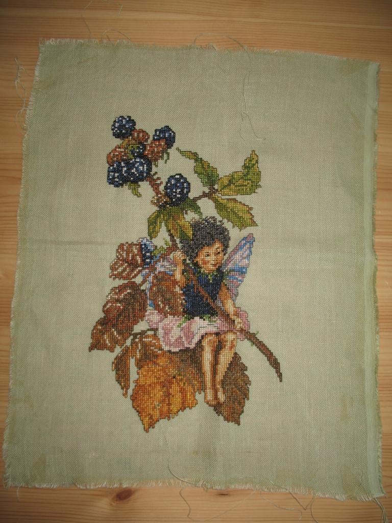 Geborduurd The Blackberry Fairy *Cicely Mary Barker *Vintage, Ophalen of Verzenden, Handborduren, Overige typen