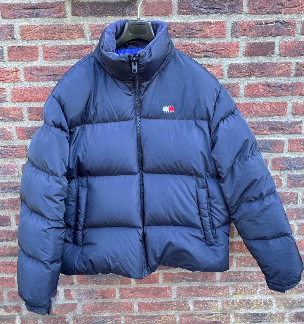 Tommy Hilfiger waterafstotende dons pufferjack - Maat L, Ophalen of Verzenden, Nieuw, Blauw
