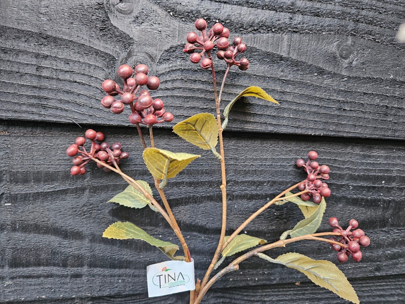 Kunst bessen tak - bessentak burgundy rood, Ophalen of Verzenden, Nieuw, Kunsttak, 54 cm