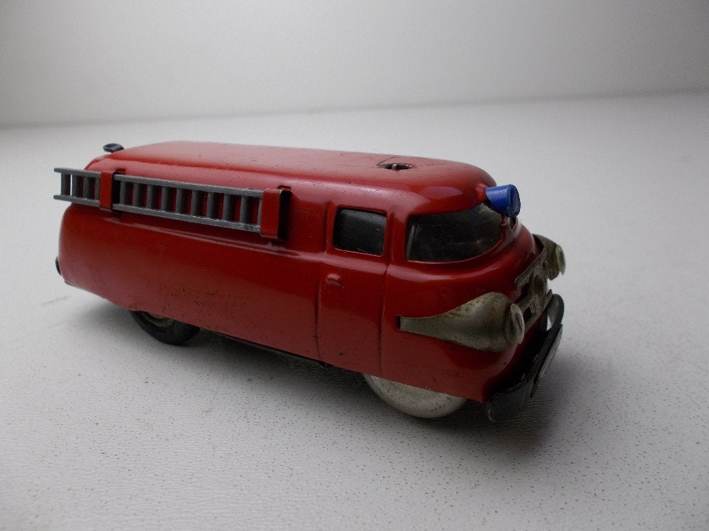 Jaren 50 SCHUCO 3047 VARIANTO FIRETRUCK + LADDERS + SLEUTEL!