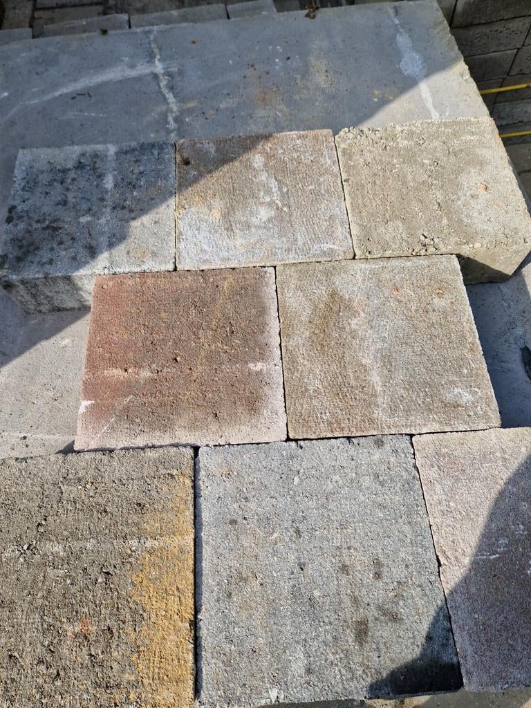 Dubbelklinker 21x21x8 brons, Ophalen, Nieuw, Beton, Terrastegels