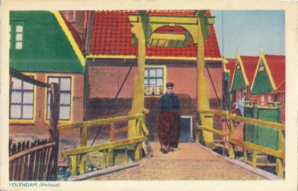 K7729 oude ongelopen ansichtkaart volendam holland, Verzenden, 1940 tot 1960, Ongelopen, Noord-Holland