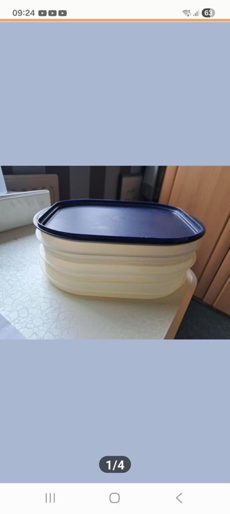 Tupperware vleeswarendoos, Huis en Inrichting, Keuken | Tupperware, Ophalen, Zo goed als nieuw, Blauw, Overige typen
