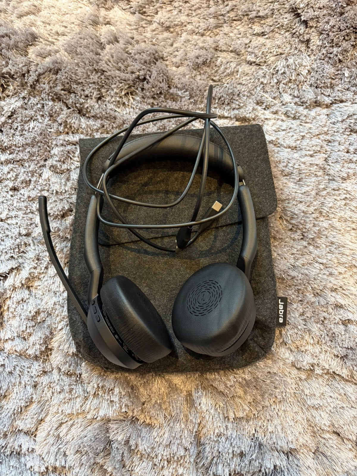 Jabra Evolve2 55 MS Stereo Headset, Computers en Software, Headsets, Ophalen of Verzenden, Zo goed als nieuw, Draadloos, On-ear