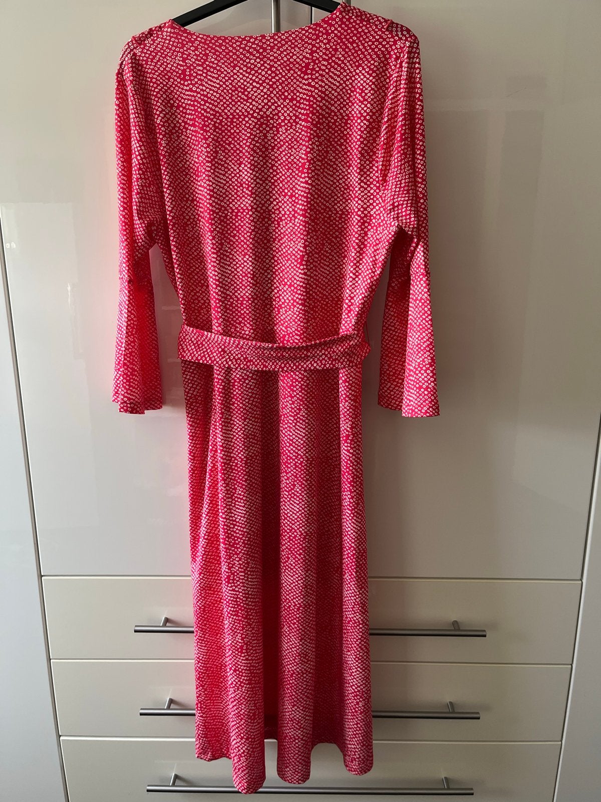 K Design Maxi Jurk met Ruches en Print - Maat XL, Kleding | Dames, Jurken, Maat 46/48 (XL) of groter, Ophalen of Verzenden, Zo goed als nieuw