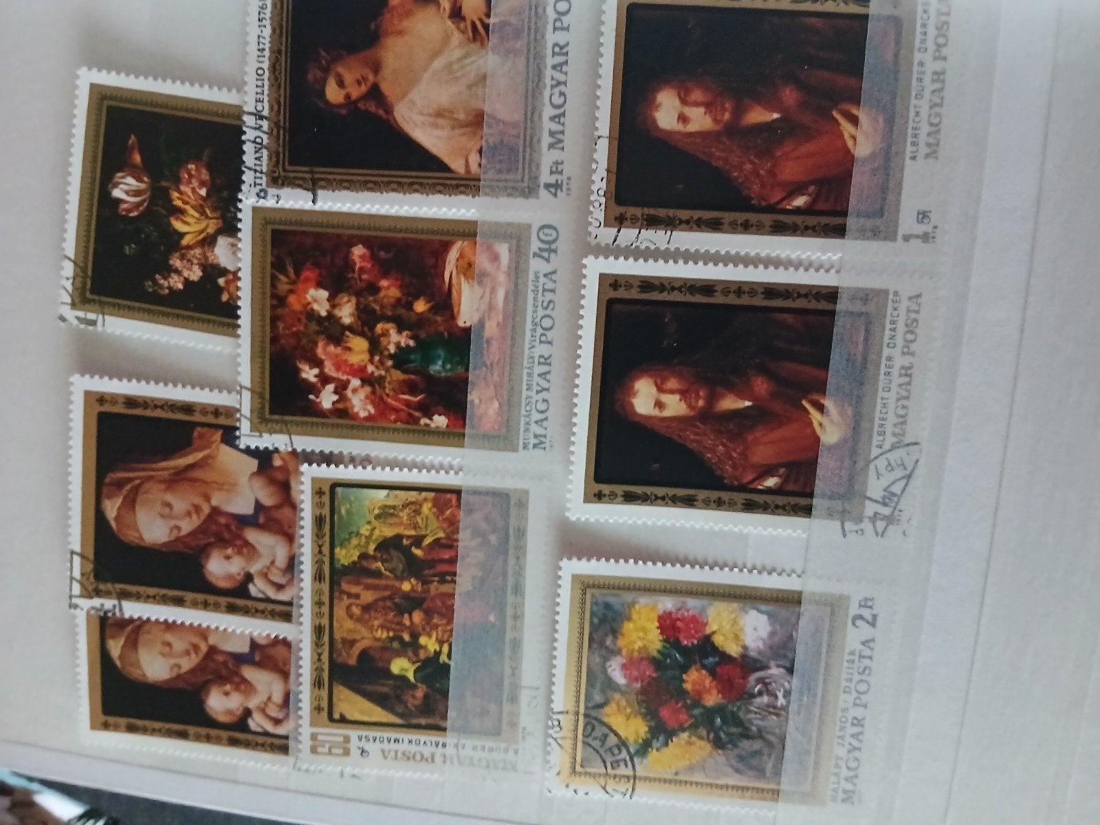 Hongaarse postzegels met kunstwerken (gestempeld), Ophalen of Verzenden