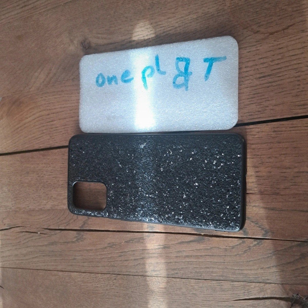 OnePlus 8T hoesje - Zwart met glitter, Ophalen of Verzenden, Gebruikt, Hoesje of Tasje