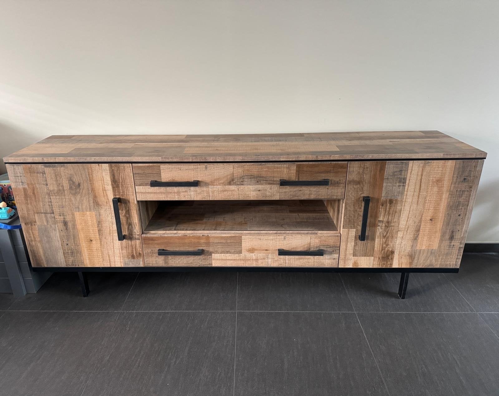 Melamine dressoir/tv-meubel - 221x48x80cm, Ophalen, Kunststof, Gebruikt, 200 cm of meer