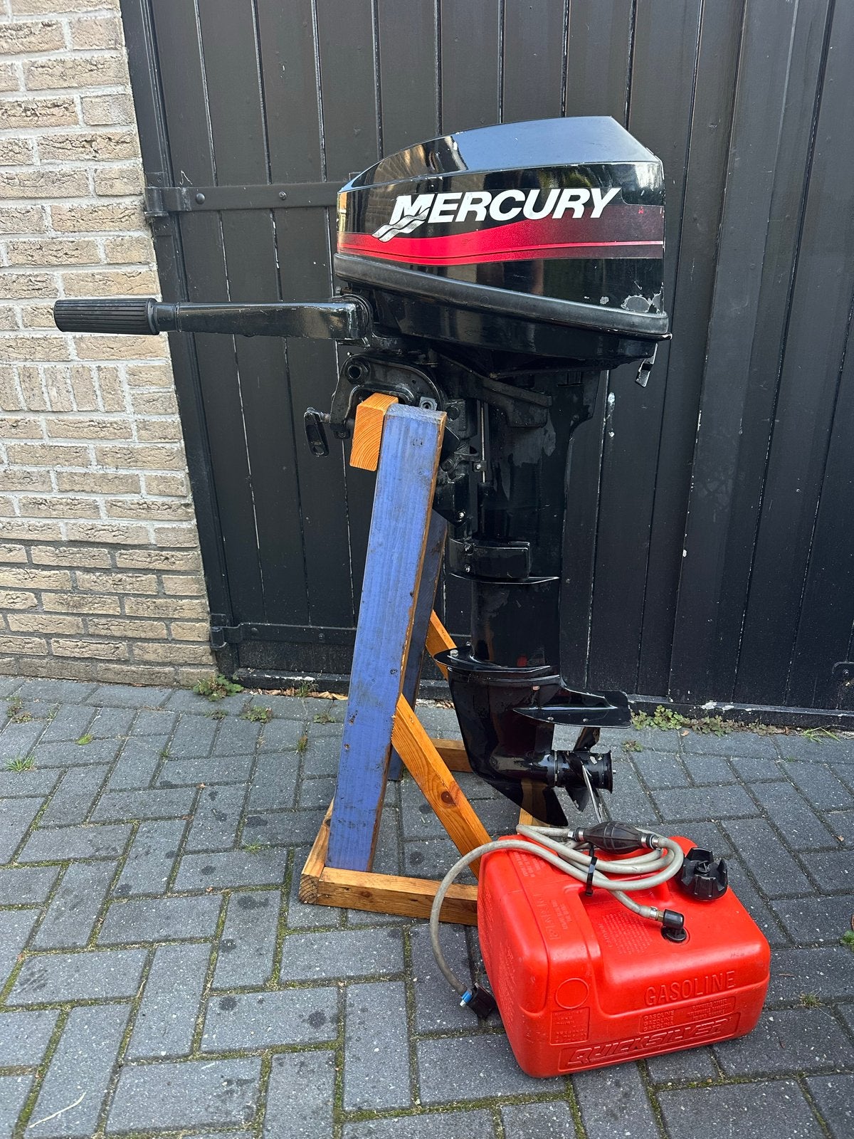 Mercury 8.0 PK langstaart met 12L tank + slot, Ophalen, Gebruikt, 5 tot 10 pk, Buitenboordmotor