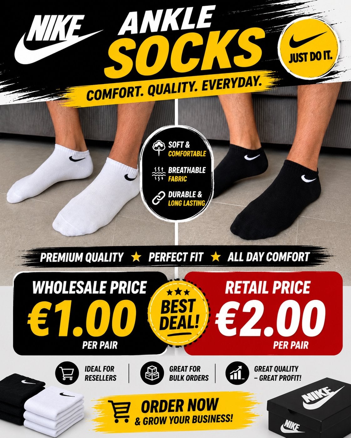 Nike Ankle Sokken - Comfort & Kwaliteit, Kleding | Heren, Sokken en Kousen, Ophalen of Verzenden, Nieuw, Maat 39 t/m 42, Wit