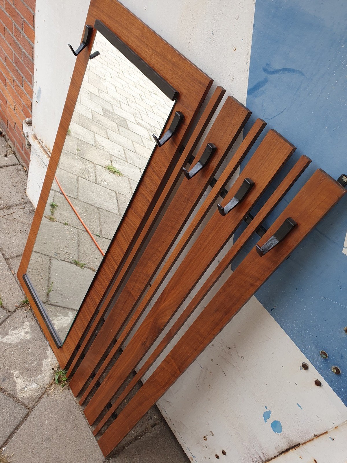 HELAAS VERKOCHT  Vintage spiegel 114 hoog 80 breed., Ophalen