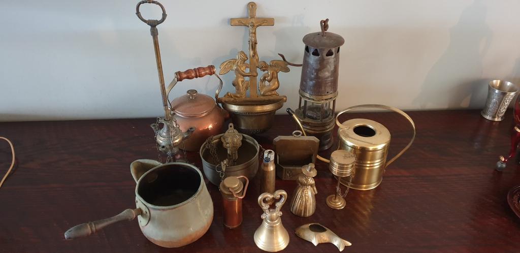 Diverse Antieke Koperen  Collectie.Lamp is al weg, Ophalen of Verzenden