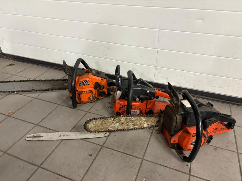3x kettingzaag, Ophalen, Gebruikt