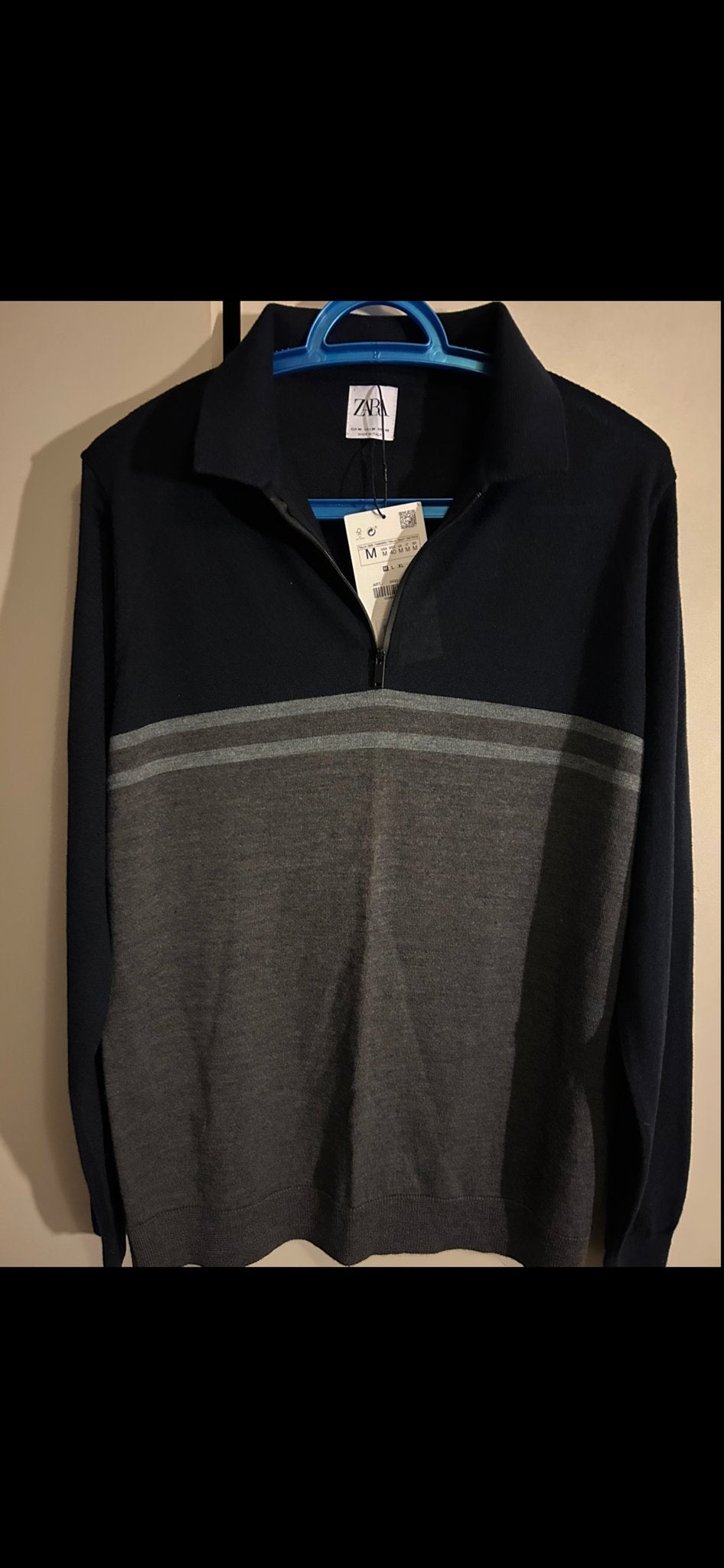Zara Heren Trui met Rits - Maat M - Nieuw met kaartje, Kleding | Heren, Ophalen of Verzenden, Nieuw, Maat 48/50 (M), Blauw