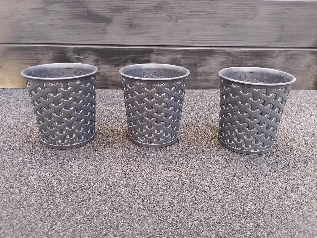 3 zwarte kunstof opberg bakjes merk curver, Ophalen, Wit