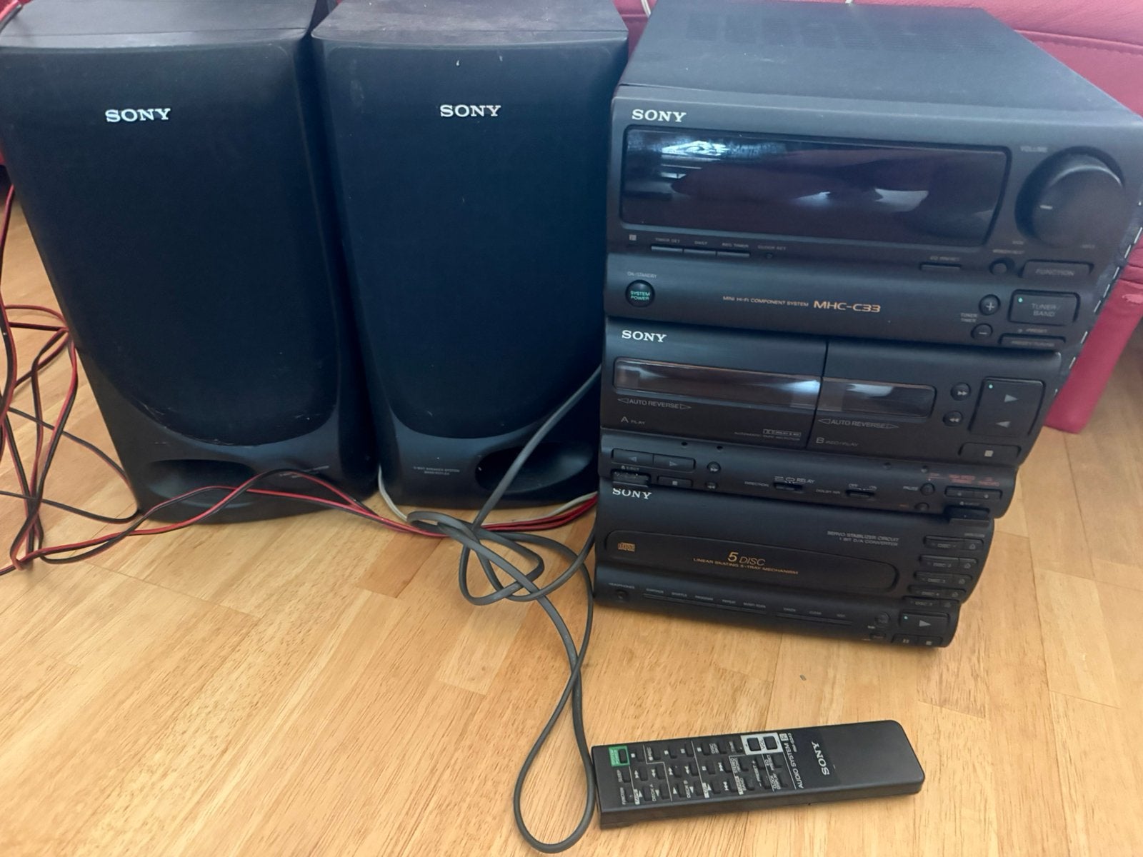 Cd speler met 5 cd’s en 2 casette spelers, Ophalen, Zo goed als nieuw, Sony